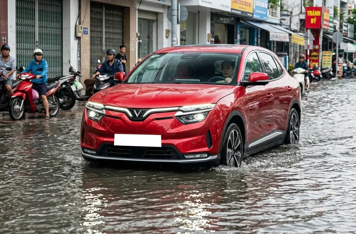 Xe điện VinFast đi đường ngập nước có an toàn không?